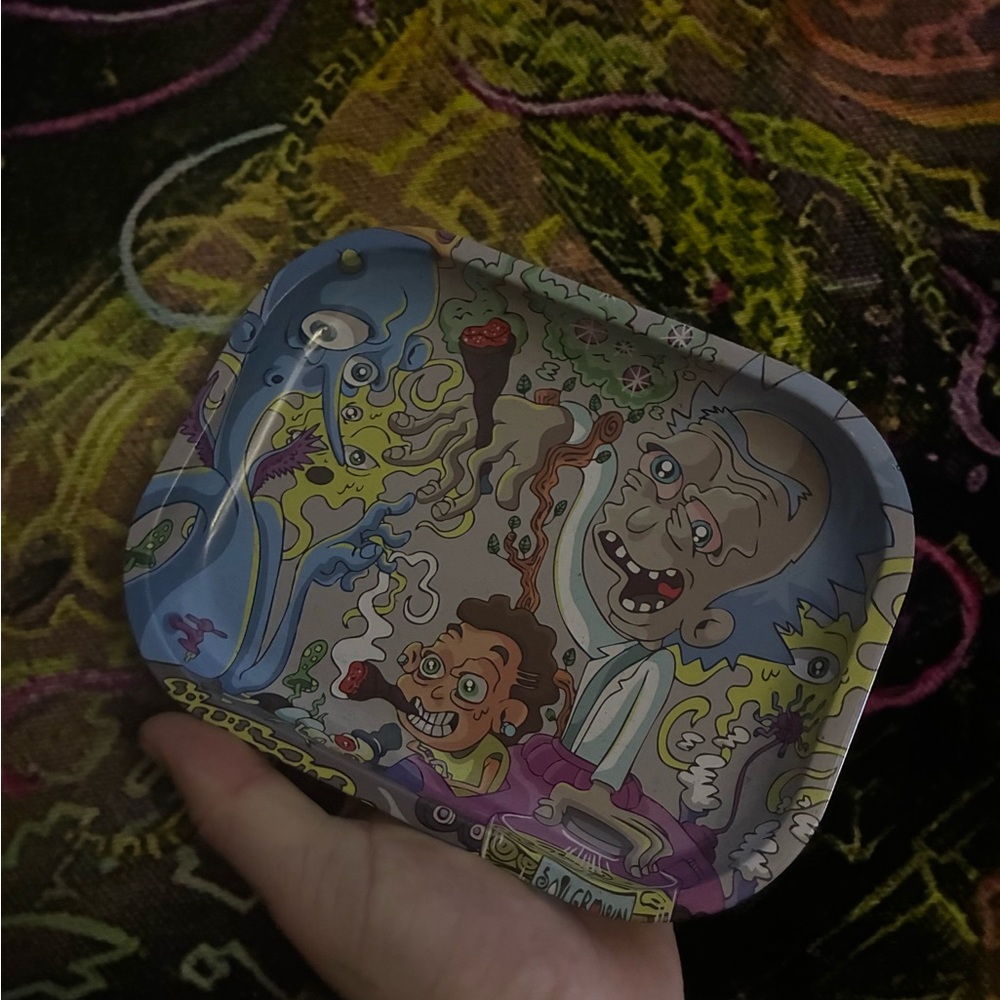 Tripped out Rick and Morty Rolling Tray